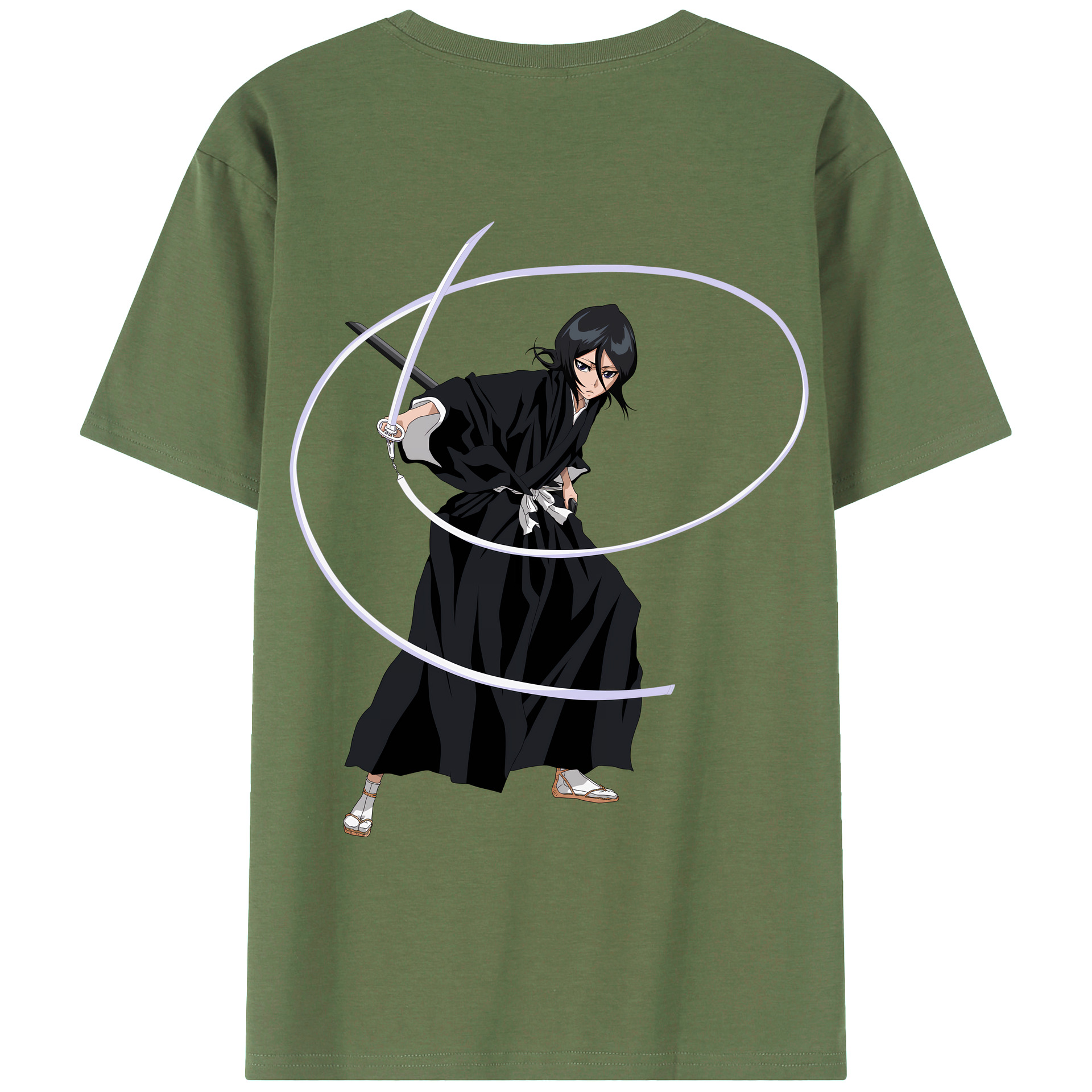 （画像用） ブリーチ 朽木ルキア BLEACH Kuchiki Rukia 綿100％ メンズ半袖Tシャツ（バックプリント） 通気性